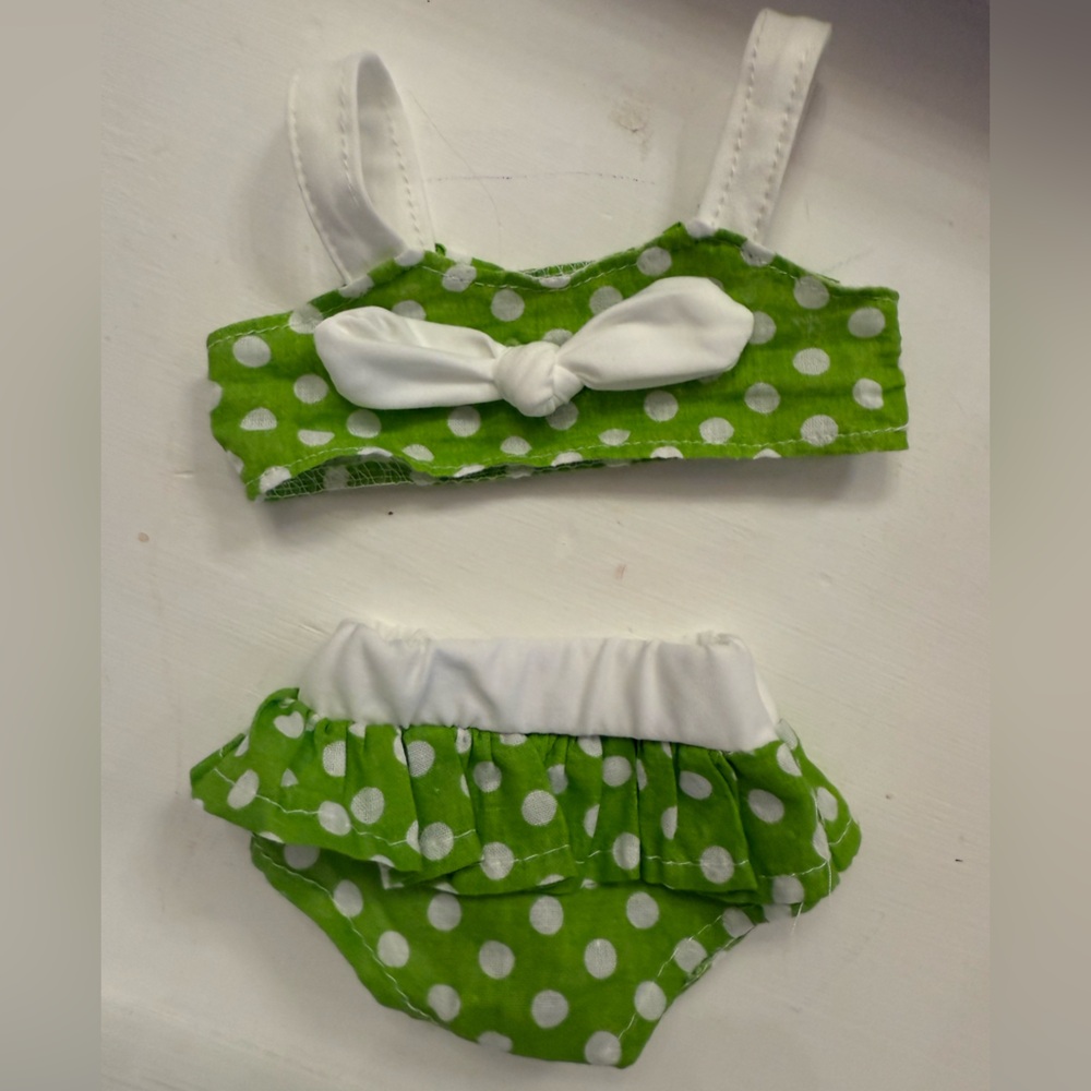 Green Polka Dot Doll Swimwear Set